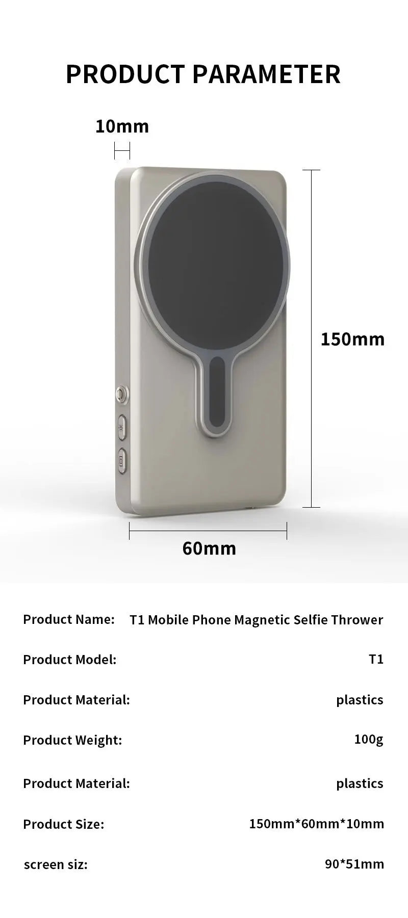 Monitor Trasero Magnético para Cámara de Celular