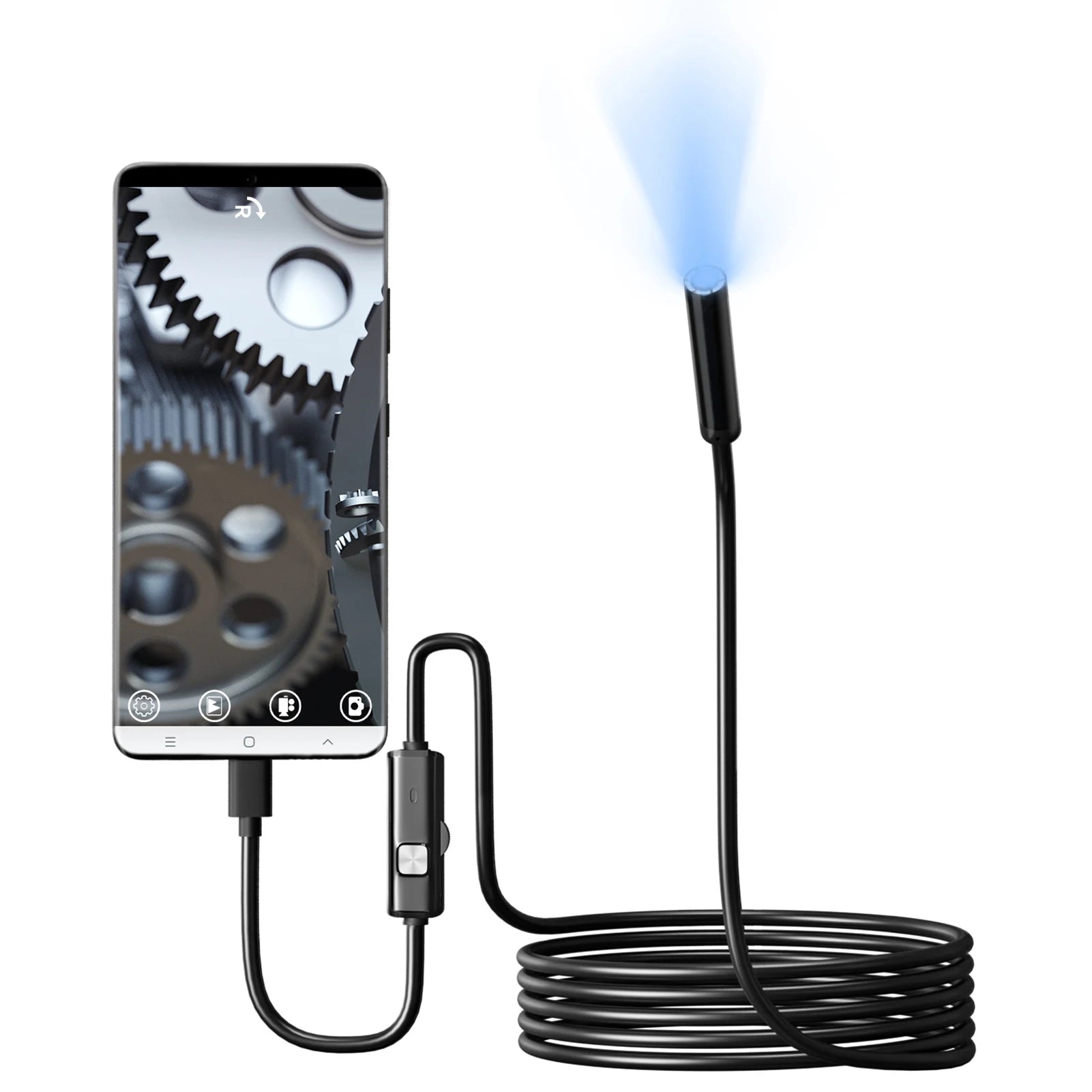 Cámara Endoscópica para Motor de Carro USB/Type-C con 6 Luces LED