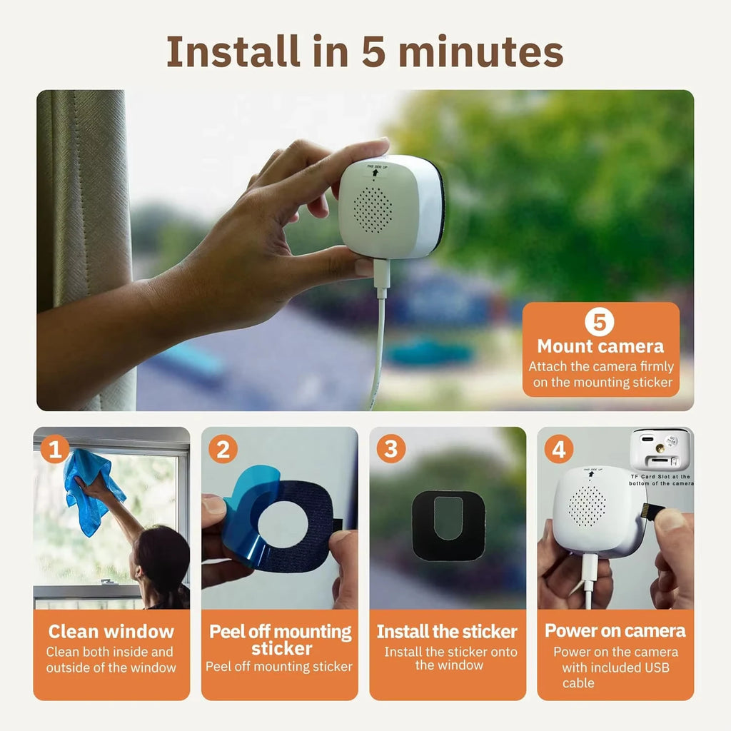 CAMARA DE SEGURIDAD WIFI INTELIGENTES PARA VENTANAS ALTA DEFINICION 3MP
