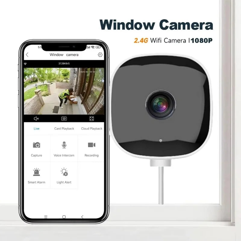 CAMARA DE SEGURIDAD WIFI INTELIGENTES PARA VENTANAS ALTA DEFINICION 3MP